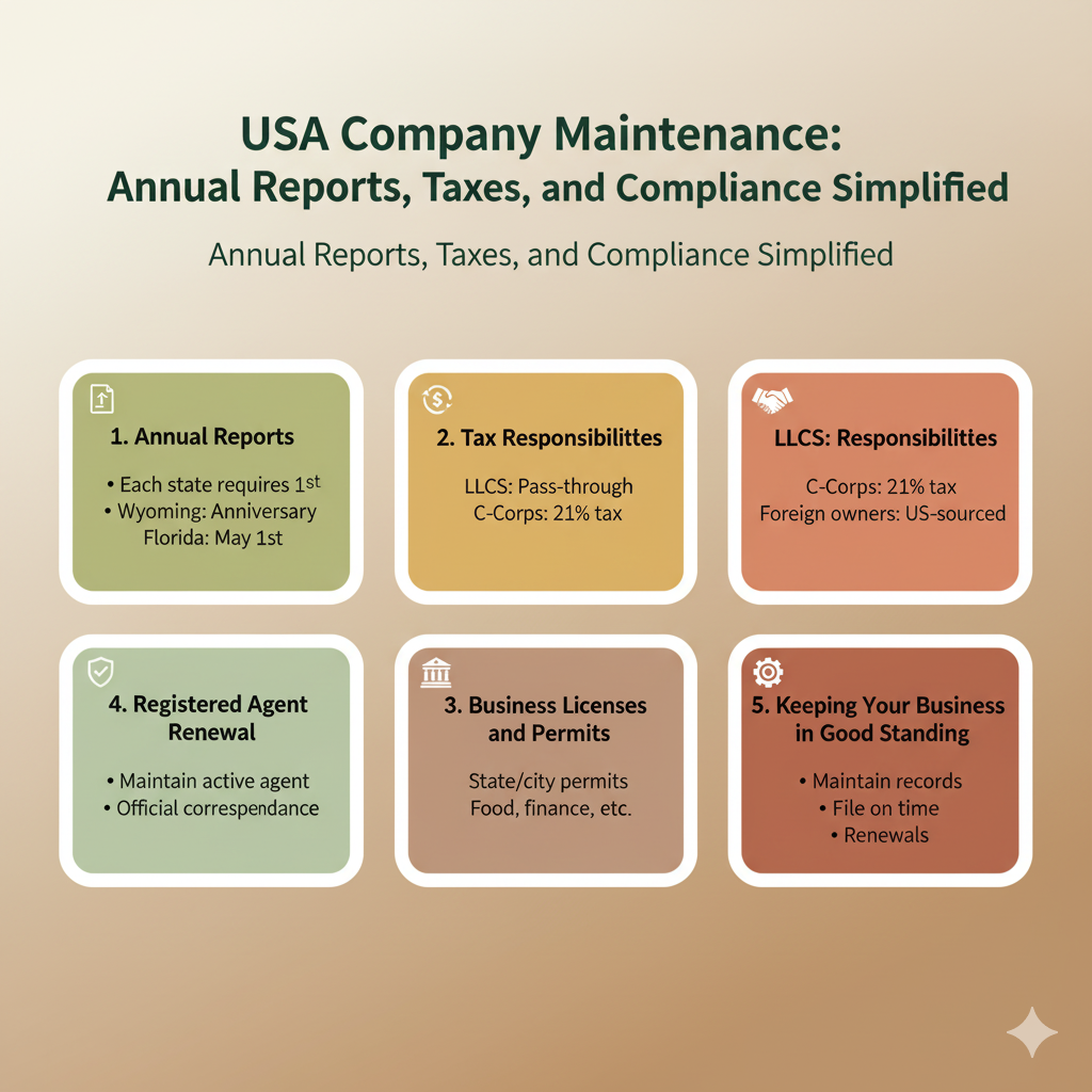 USA Company Maintenance: Annual Reports, Taxes, and Compliance Simplified