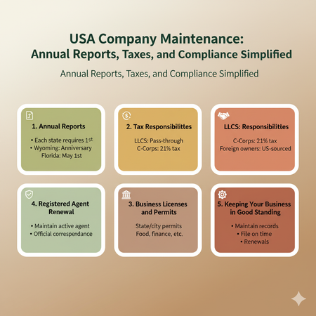 USA Company Maintenance: Annual Reports, Taxes, and Compliance Simplified