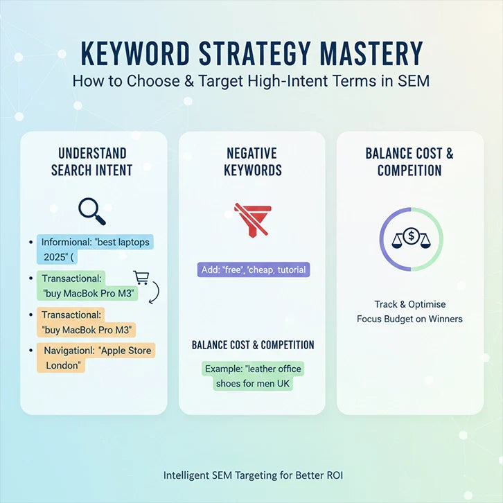 Keyword Strategy Mastery: How to Choose & Target High-Intent Terms in SEM